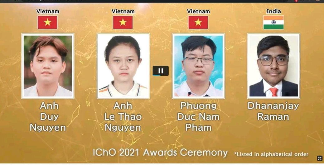 [TIN MỪNG] Phạm Đức Nam Phương - Hải Dương giành Huy chương Vàng Olympic Hóa học Quốc tế 2021